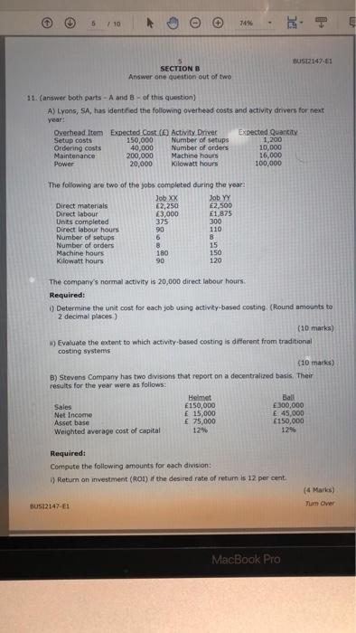  5 10 1% BUST2147.3 5 SECTION Answer one question out of