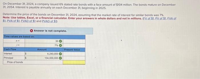  please answer theses two questions On December 31,2024 , a company