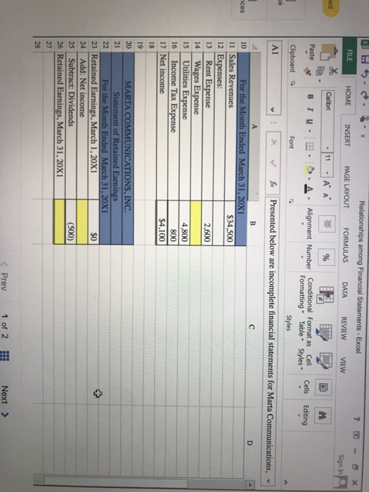 I need the formulas to reference the cell from the earlier statement