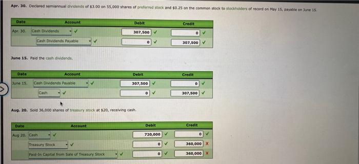 please help. Entries for Selected Corperate Transactions Selected transactions completed by ATV