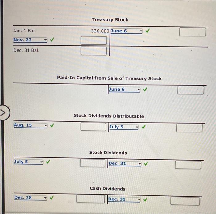 stock at \$13, recordieg, the stocik at cest. June 15. Paid the