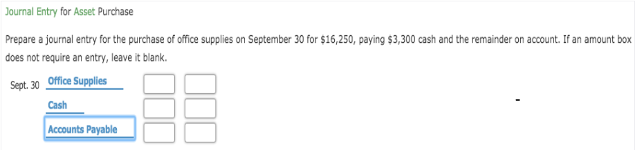  Journal Entry for Asset Purchase Prepare a journal entry for the