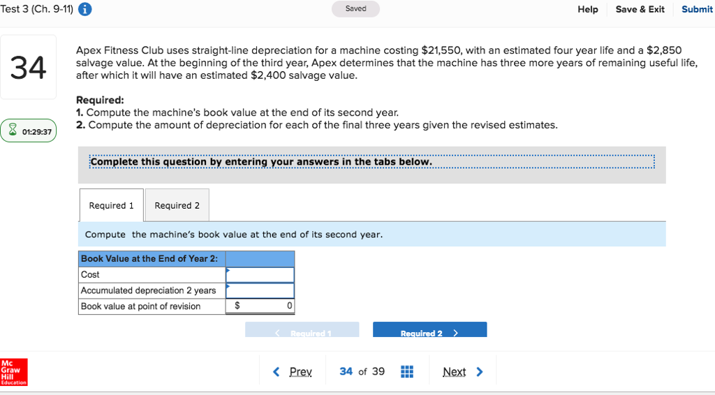  Test 3 (Ch. 9-11) 6 Help Save & Exit Submit Saved