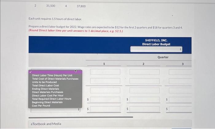 preparing its direct labor budget for 2022 from the following production budget