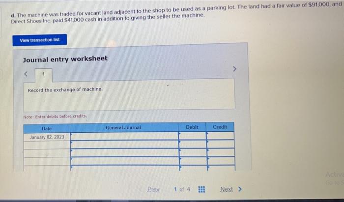 machine that cost $100,000 and had been depreciated $54,850. Present the journal