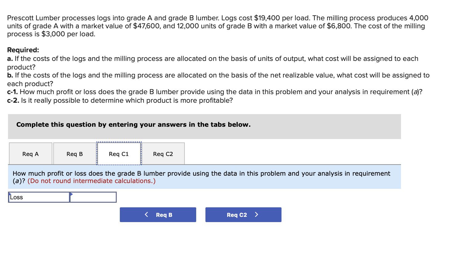 grade A with a market value of $47,600, and 12,000 units of