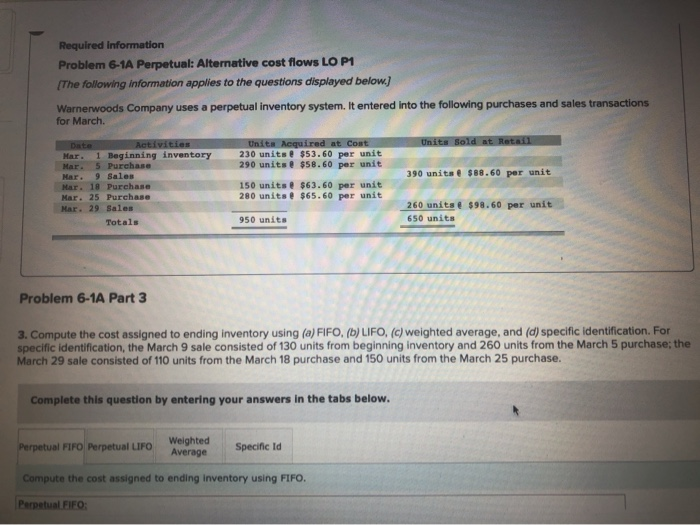perpetual inventory system. It entered into the following purchases and sales transactions