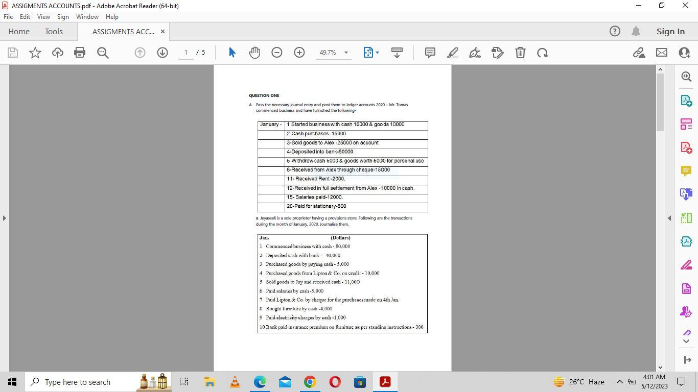  ASSIGMENTS ACCOUNTS.pdf - Adobe Acrobat Reader (64-bit) File Edit View Sign