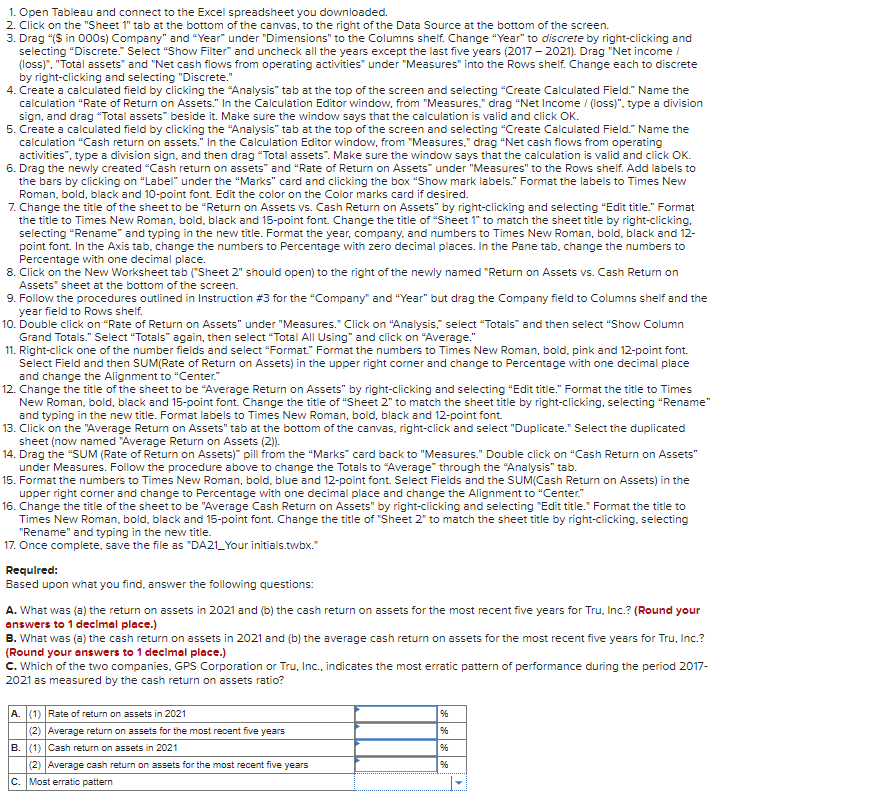 1. Open Tableau and connect to the Excel spreadsheet you downloaded.