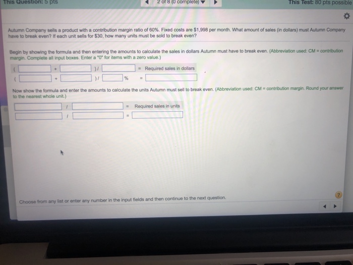  This Question: 5 pts 2 of8 (0 complete) his Test: 80