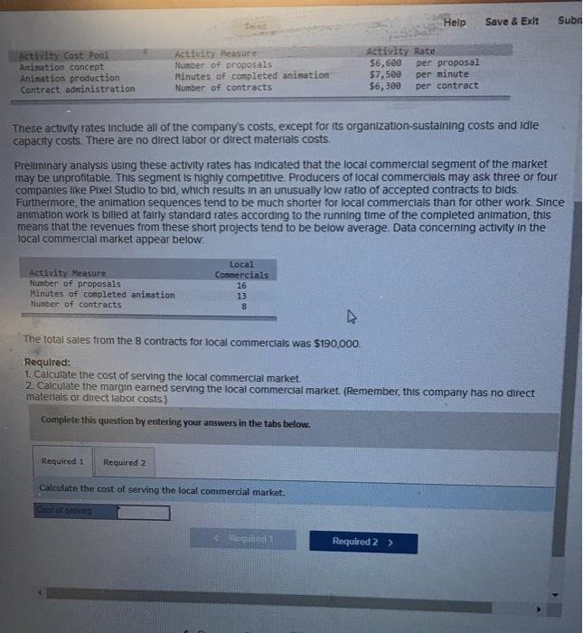 Help Save & Exit Sub Activity Cost Pool Animation concept Animation