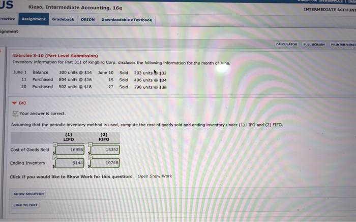 please solve part c JS Kieso, Intermediate Accounting, 16e INTERMEDIATE ACCOUNT Practice