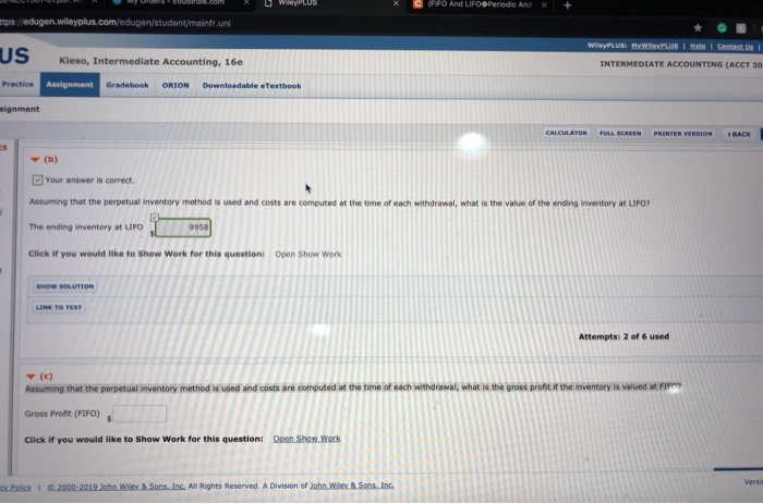 Gradebook ORION Downloadable eTextbook ignment CALCULATOR FULL Exercise 8-10 (Part Level Submission)