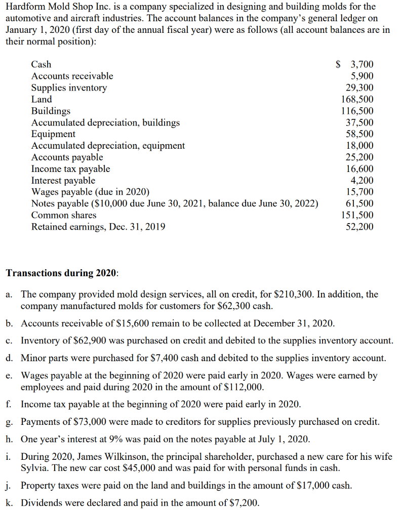 Please Prepare necessary adjusting journal entries and post the adjusting journal entries