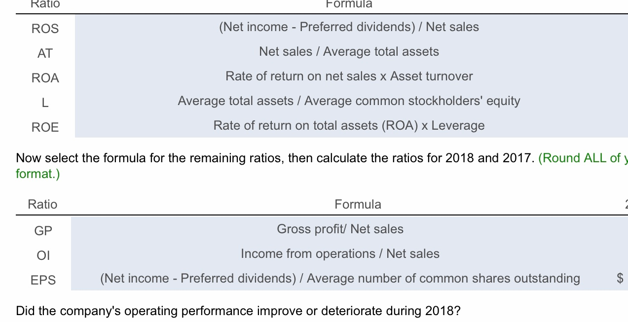and earnings per share to measure the ability to earn profits for