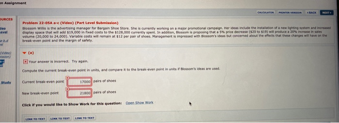 please fix my error please en Assignment CALCULATOR PRINTER VERSION BACK NEXT
