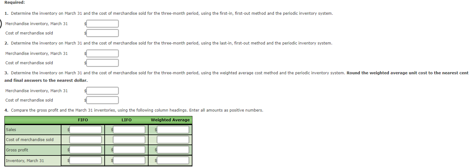 Periodic Inventory by Three Methods The beginning inventory at Midnight Supplies and