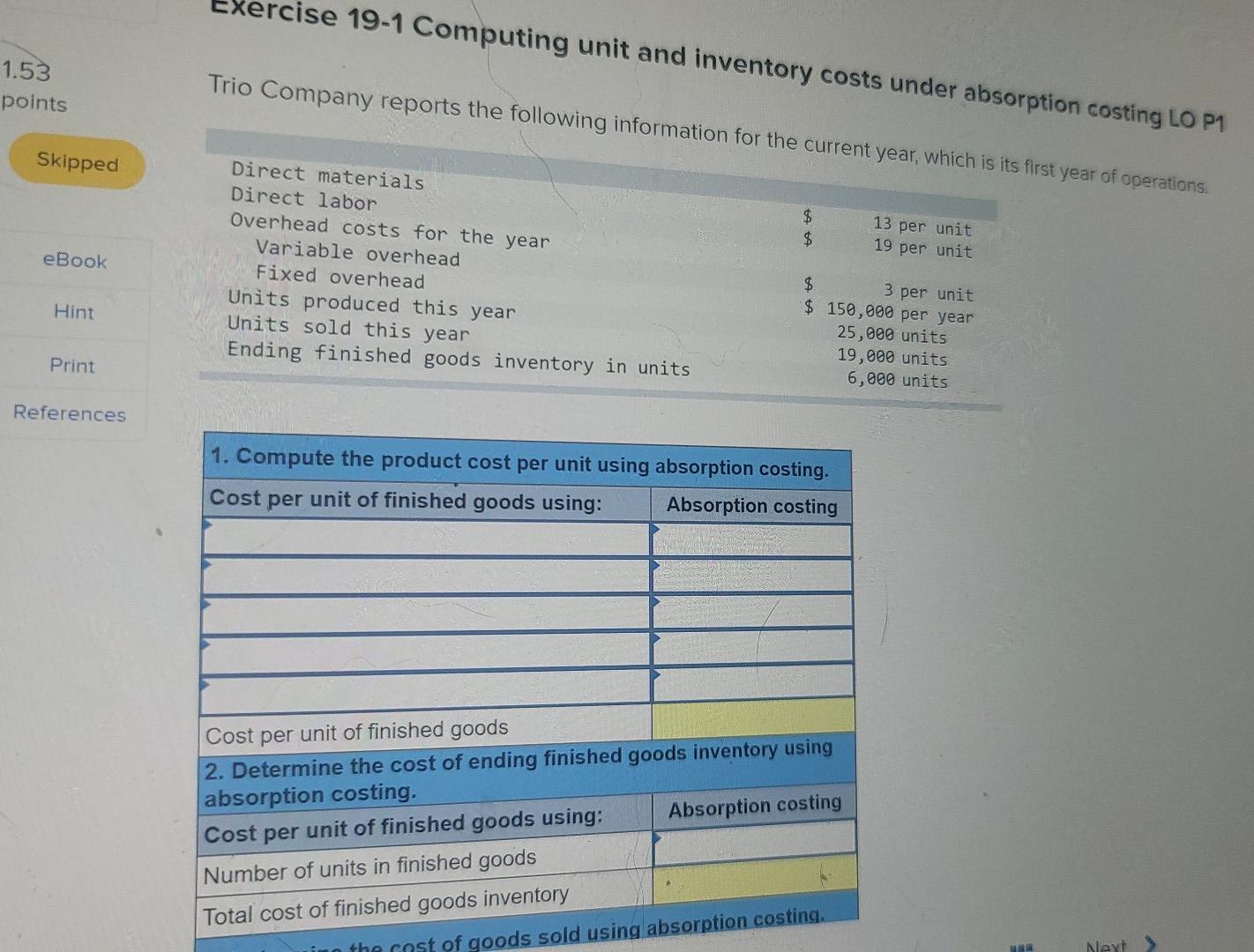 chapter 19 question 3 cise 19-1 Computing unit and inventory costs