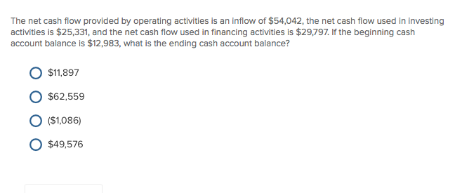 The net cash flow provided by operating activities Is an Inflow