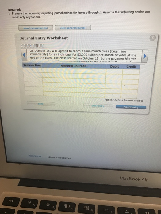 e. On November 1, WTI agreed to do a special six-month course