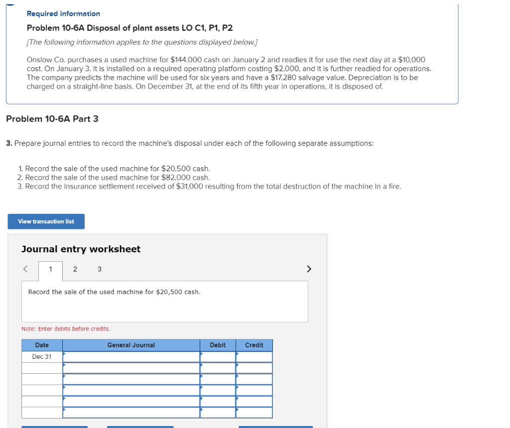 salvage value.) Required: Compute depreciation for each year (and total depreciation of