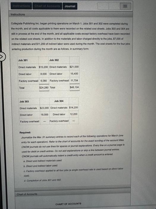 to them were recorded on the related cost sheet job 303 and