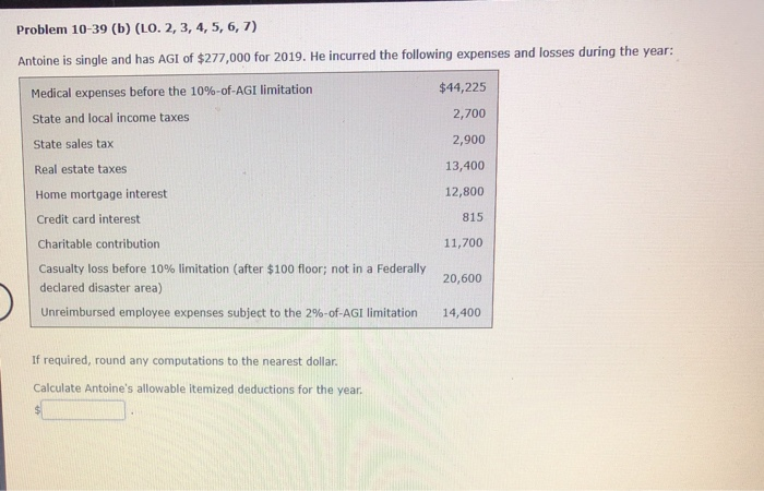  Problem 10-39 (b) (LO. 2, 3, 4, 5, 6, 7) Antoine