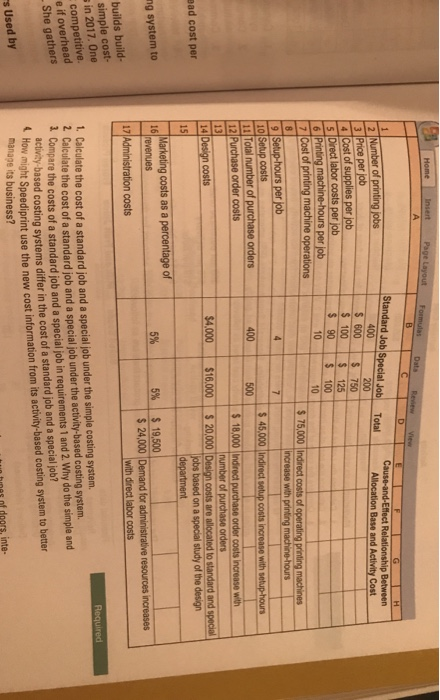  Home Insert A Page Layout B D G H Cause-and-Effect Relationship