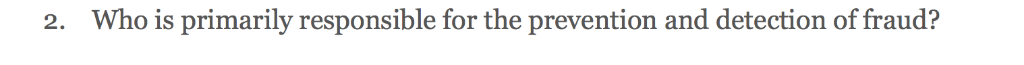  Please use codification, it's a research question. 2. Who is primarily