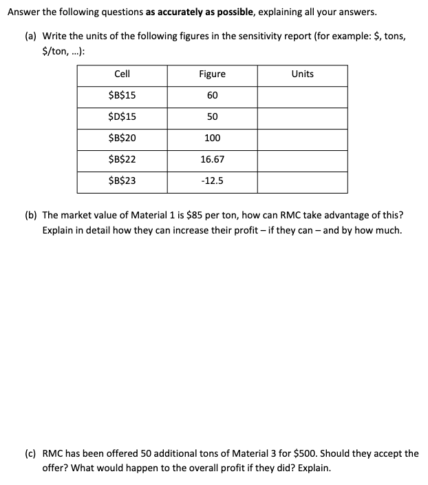 solution to this problem obtained with EXCEL follows. In this case, I
