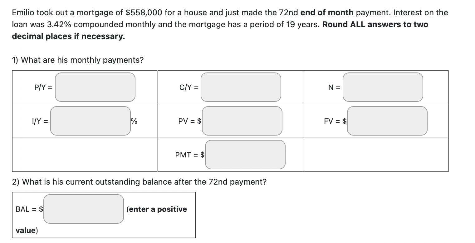 QUESTION 1.1 QUESTION 1.2 QUESTION 1.3 QUESTION 1.4 Emilio took out a