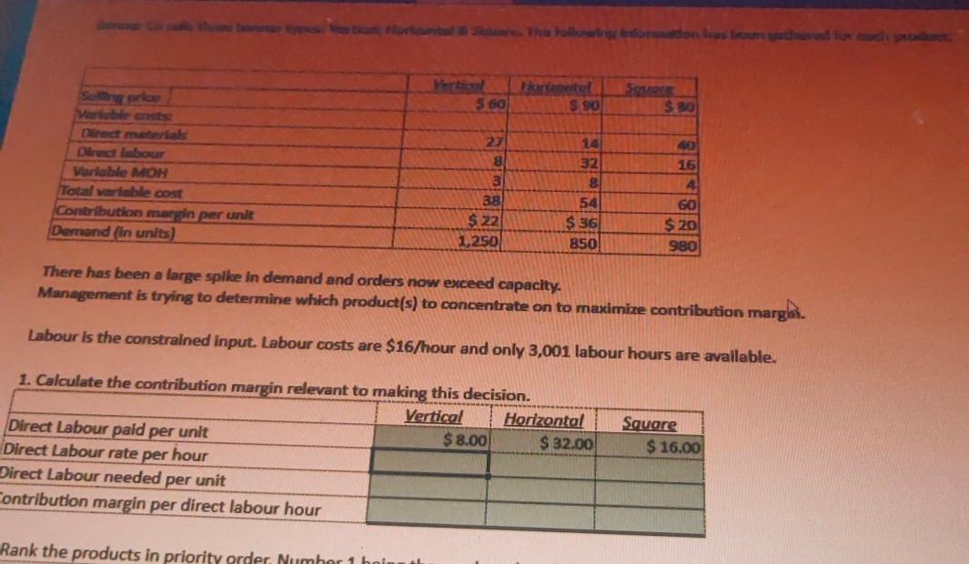 $ 60 $ 90 S BD 8 16 Vests Direct materials