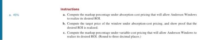 AP Writing Anderson Windows Inc. is in the process of setting a