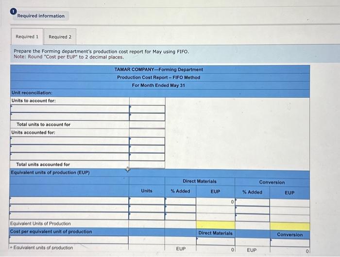 below. (Algo) [The following information applies to the questions displayed below.] Tamar
