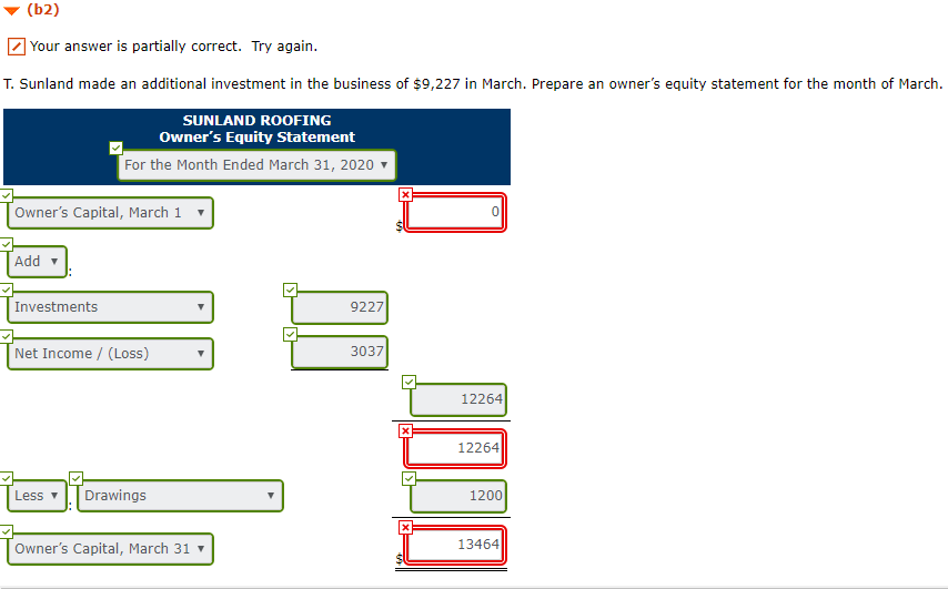 I am having a problem figuring out what the owner's capitol is