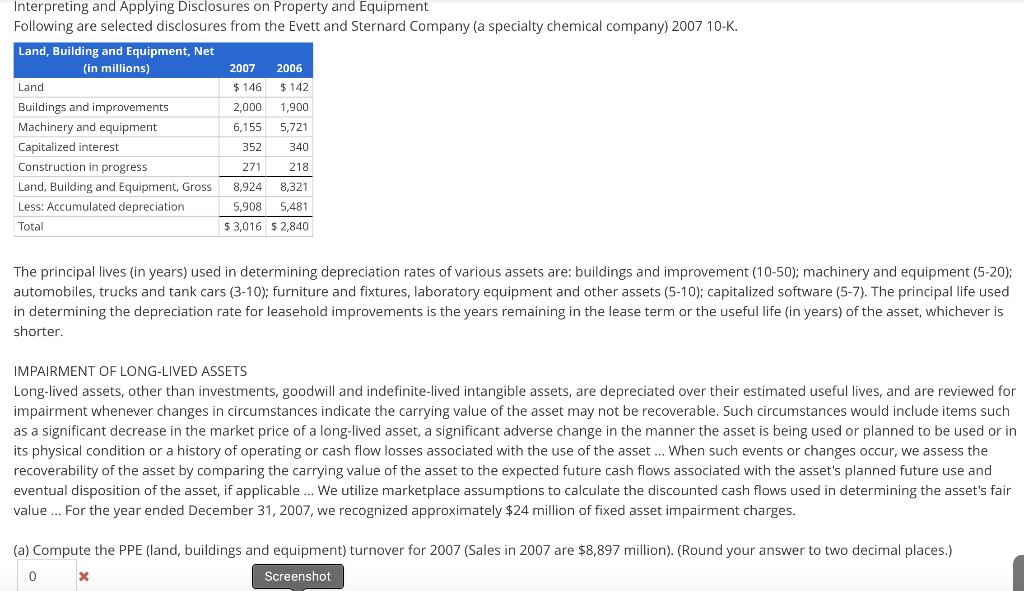 please I need them. Interpreting and Applying Disclosures on Property and Equipment