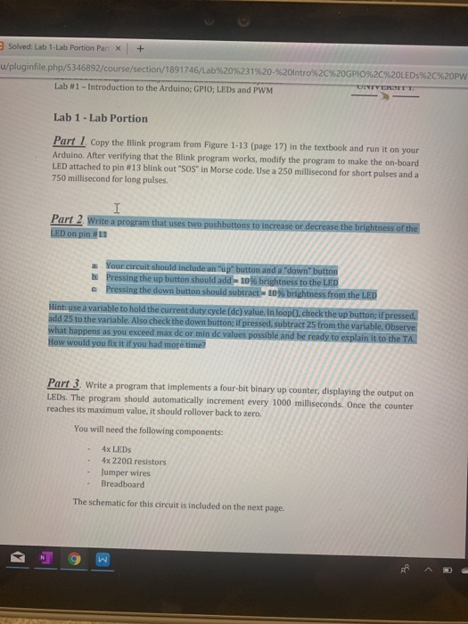 Solved: Lab 1-Lab Portion Par + X u/pluginfile.php/5346892/course/section/1891746/Lab % 20 %