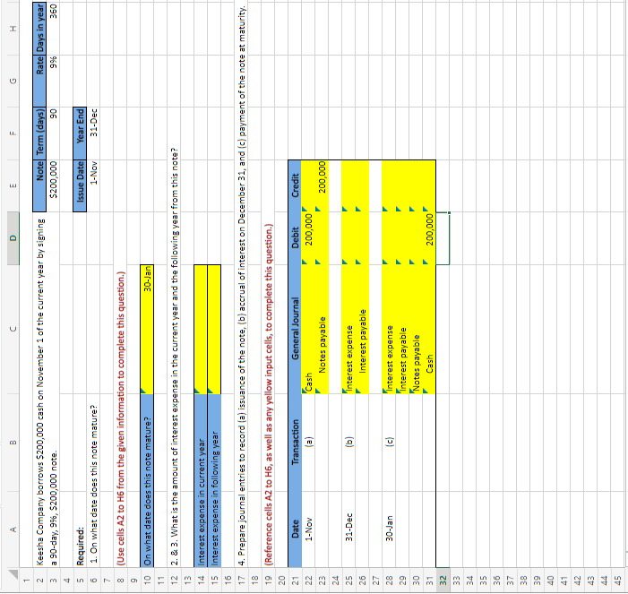pls help and include excel formulas. Thanks