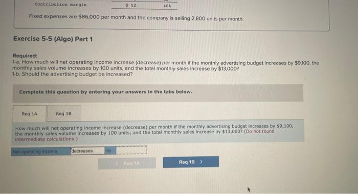 Selling Price, and Volume [LO5-4) [The following information applies to the questions