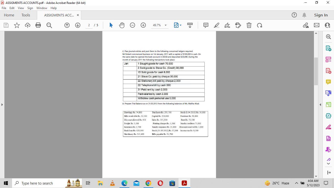  ASSIGMENTS ACCOUNTS.pdf - Adobe Acrobat Reader (64-bit) File Edit View Sign