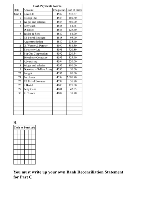 of the text book. The journals and a proforma for the Cash