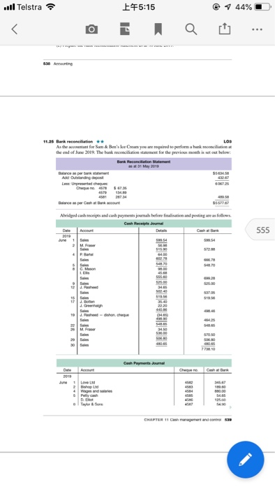 at Bank account are reproduced below. Please note that only the Cash