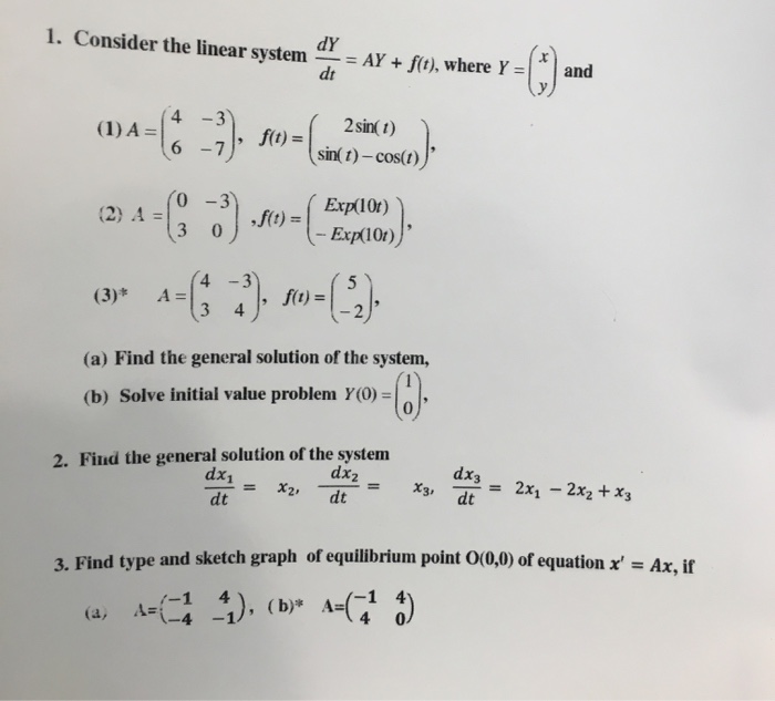  I need help solving all of these differential equations problems. 1.