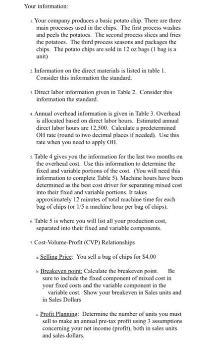 Apply accounting manufacturing concepts to an actual product to solidify the learning