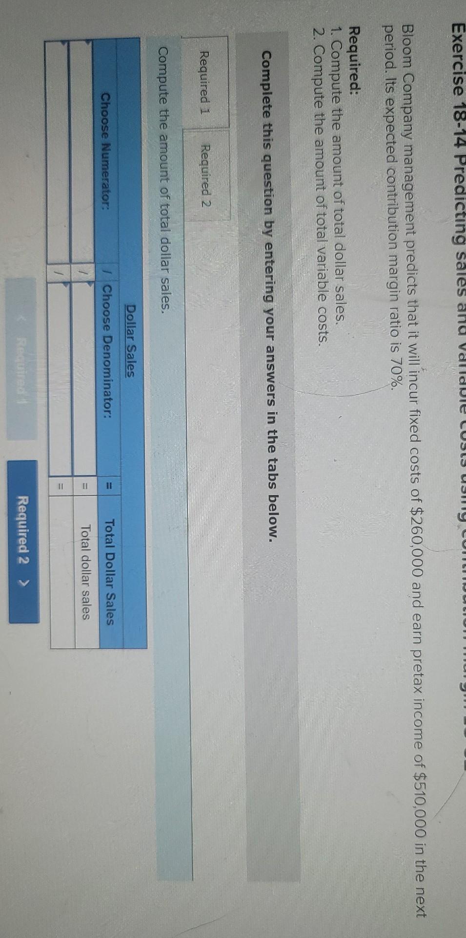  chapter 18 question 10 Exercise 18-14 Predicting sales and validdle LU