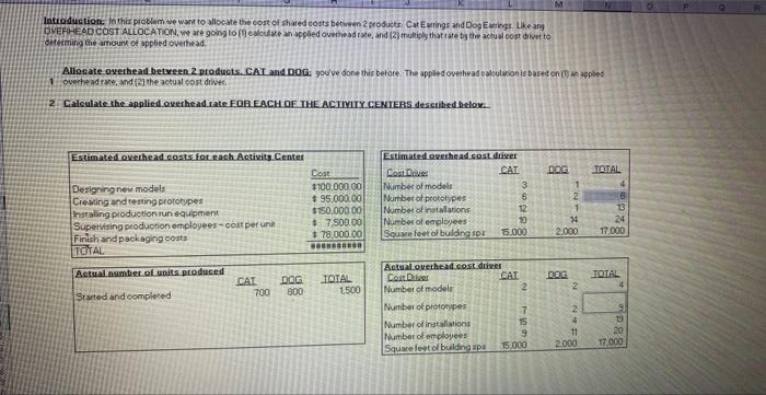 can we solve this problem in the excel sheet provided please i