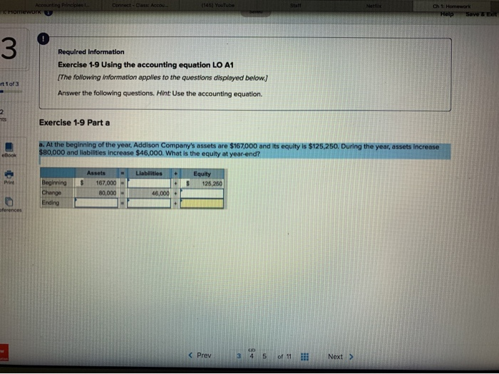  Ch 1: Homework Help Save a m Required Information Exercise 1-9