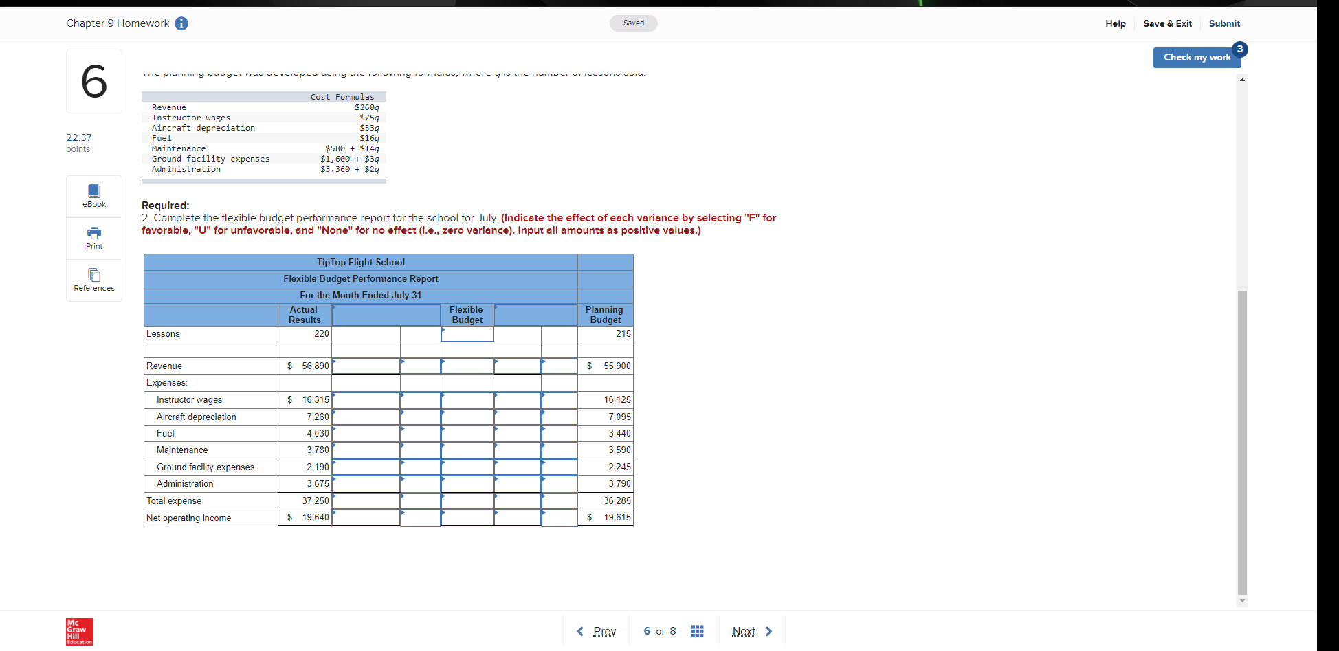 Performance Report [LO9-1, LO9-2, LO9-3, LO9-4, LO9-6] 22.37 points TipTop Flight School