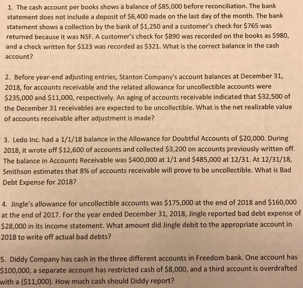 I need help solving this problem please. The cash account per books