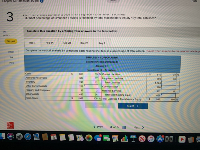 w 3 A condensed balance sheet for Simultech Corporation and a partially